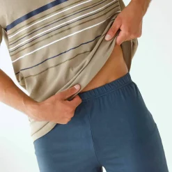 Pyjama short col V coton adouci