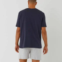Pyjama short col V à message