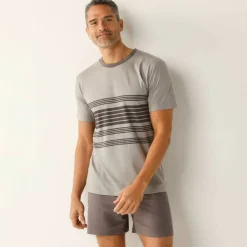 Pyjama short coton rayé