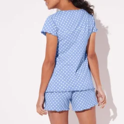 Pyjama short imprimé pois