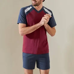 Pyjama short tricolore - lot de 2