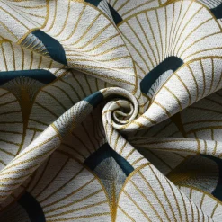 Rideau jacquard imprimé plumes de paon