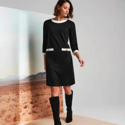 Robe bicolore, maille milano
