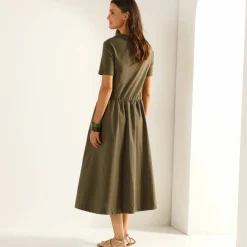 Robe bi-matière, manches courtes