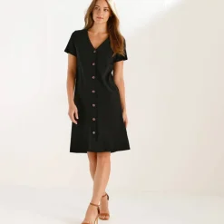 Robe boutonnée en maille milano