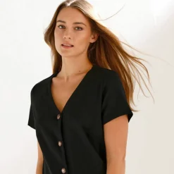 Robe boutonnée en maille milano