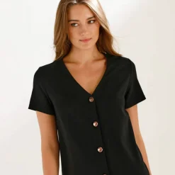 Robe boutonnée en maille milano
