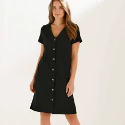 Robe boutonnée en maille milano