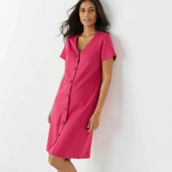 Robe boutonnée en maille milano
