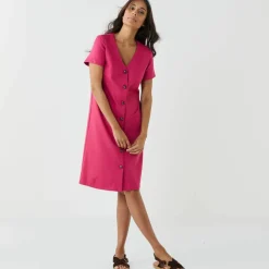 Robe boutonnée en maille milano