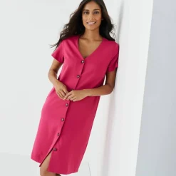 Robe boutonnée en maille milano