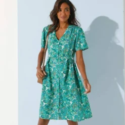 Robe boutonnée manches 