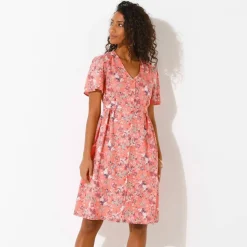 Robe boutonnée manches