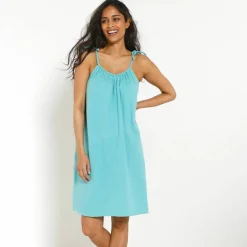 Robe bretelles tressées, gaze de coton