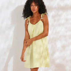 Robe bretelles tressées, gaze de coton