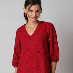 Robe broderie anglaise manches 3/4