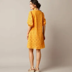 Robe broderie anglaise manches 3/4