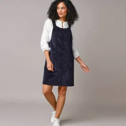 Robe chasuble évasée, velours côtelé