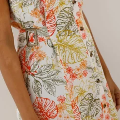 Robe chemisier imprimée, sans manches