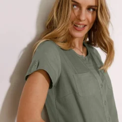 Robe col tunisien, coton léger