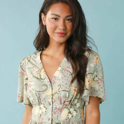 Robe courte boutonnée imprimée, Spécial Petites