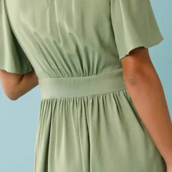 Robe courte boutonnée unie, Spécial Petites