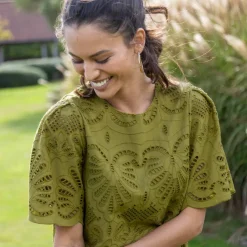 Robe courte broderie anglaise