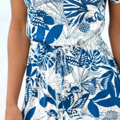 Robe courte imprimée manches courtes