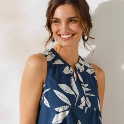 Robe courte imprimée sans manches