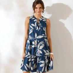 Robe courte imprimée sans manches