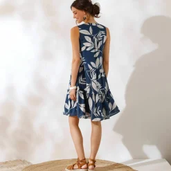 Robe courte imprimée sans manches