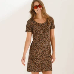 Robe courte imprimé léopard