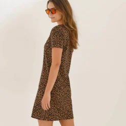 Robe courte imprimé léopard