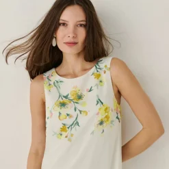 Robe courte sans manches voile base imprimée