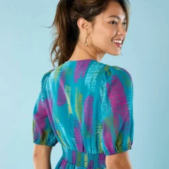 Robe courte Spécial Petites, voile imprimé