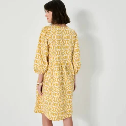 Robe courte évasée, imprimé ikat
