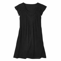 Robe décolleté macramé unie