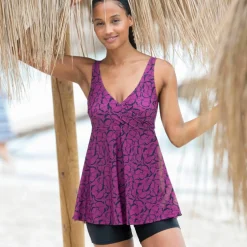 Robe de bain jupette boxer intégré