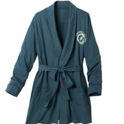 Robe de chambre courte unie avec motif