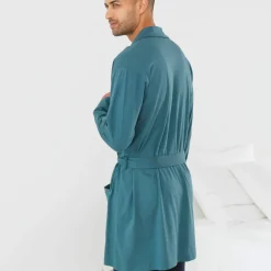 Robe de chambre courte unie avec motif
