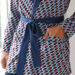 Robe de chambre imprimée courte imprimé graphique