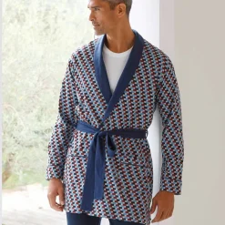 Robe de chambre imprimée courte imprimé graphique