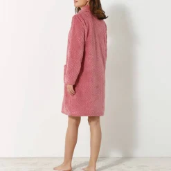 Robe de chambre maille polaire col châle - Longueur 95 cm
