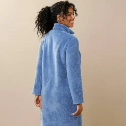 Robe de chambre maille polaire zippée