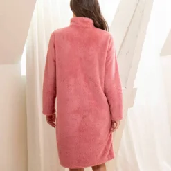 Robe de chambre maille polaire zippée