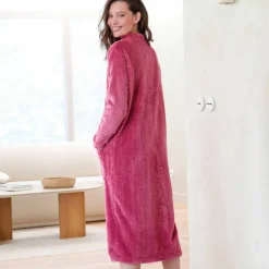 Robe de chambre zippée maille polaire texturée
