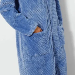 Robe de chambre zippée maille polaire texturée