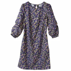 Robe droite manches 7/8ème imprimée