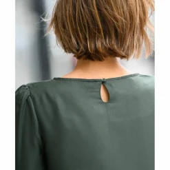 Robe droite manches 7/8ème unie