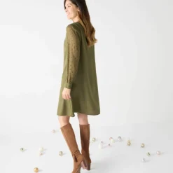 Robe housse manches plumetis
